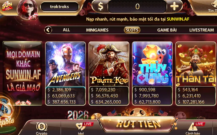 Sảnh Game Quay Nổ Hũ SunWin Đẳng Cấp Nhất